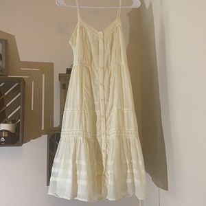 Cream Peasant Dress